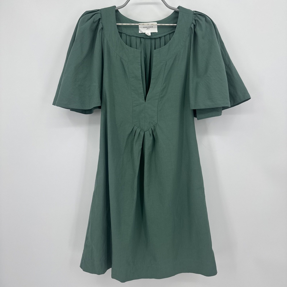Pomander Place by Tuckernuck Green Finley Flutter Sleeve Dress size S Small *rd